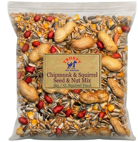 Premium Squirrel Food - 3kg / 5L | High Energy Wild Squirrel Food Mix | Monkey Nuts, Peanuts & Nuts for Squirrels | Chipmunk & Squirrel Feed | Trusty Pet Supplies
