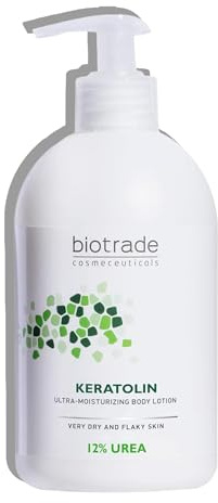 Biotrade Keratolin Hydro 12% Urea Body Lotion for Children & Adults – Ultra-Moisturising & Soothing Body Milk with Glycerin for Very Dry and Flaky Skin – 400 ml