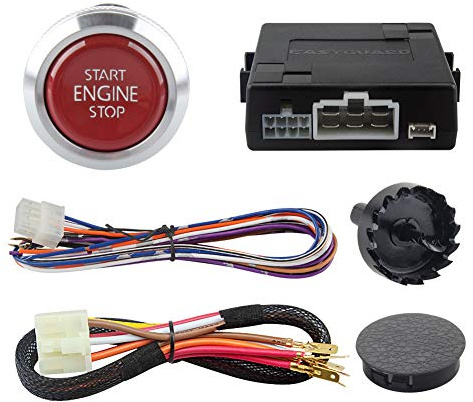EASYGUARD ES002-P4 Push Engine Start Stop Module keyless go System with Remote Engine Start Optional for Automatic Transmission car only,Need use with Central Lock car Alarm keyless Entry and System