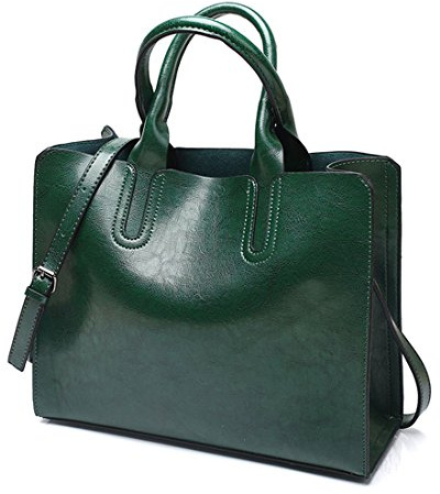 DEERWORD Mujer Bolsos Bandolera Casual Totes Marca Pequeña Mano Antirrobo Hombro Italianos PU Cuero 5502 1 piezas Verde