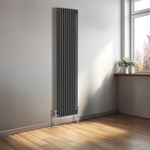 NRG 1800x470 Cast Iron Vertical Radiator Anthracite 3 Column Central Heating Rads