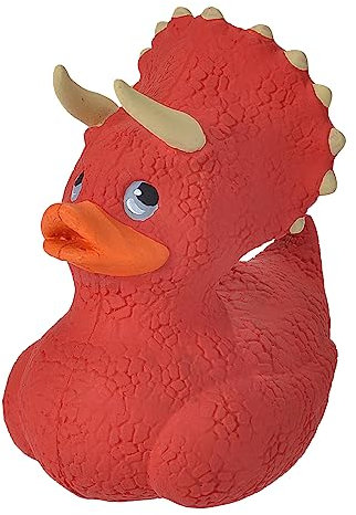 Wild Republic Rubber Duck Tricératops, Canard en Caoutchouc, Jouet de Bain, Idée Cadeau pour Bébé, Canard en Plastique, Super Cadeau pour Les Enfants et Les Adultes, 10 cm, 4