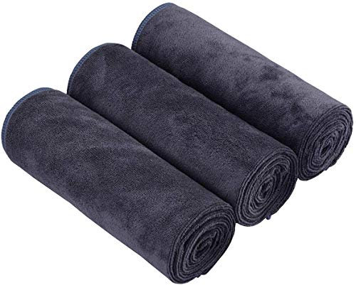 HIDMD Microfibre Gym Towels Sports Towels 40CMX80CM Fast Drying Absorbent Workout Sweat Fitness Yoga Camping 3Pack Grey