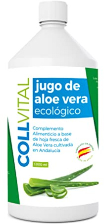 Aloe vera puro para beber con pulpa natural/zumo 99.5% aloe vera con certificación Bio y ecologico/bebida de jugo de aloe vera organico fabricada en España 1 litro