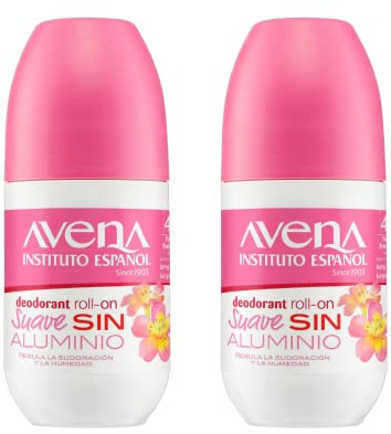 Avena Instituto Espanol Deodorant Roll-On Suave, Long-Lasting, Non-Alcohol, 2-Pack of 2.50 Oz each, 2 Bottles