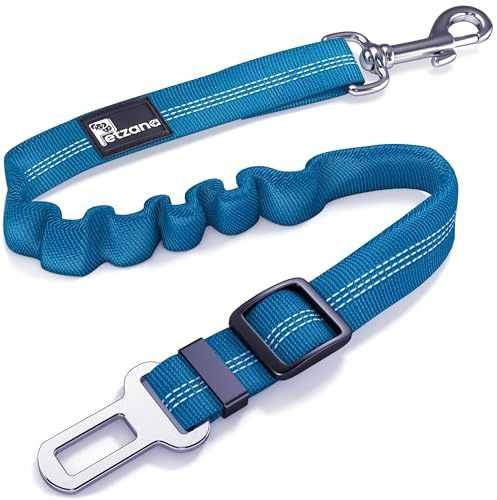 Dog Seat Belt for Car - Adjustable Dog Car Safety Harness, Elastic Anti shock Dog Seat Belt. (Blue)