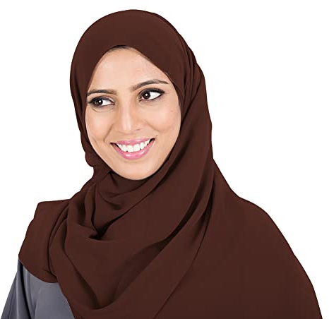 Uposao Huvudduk dam hijab för muslimska kvinnor, muslimsk enfärgad chiffonghalsduk hijab huvudduk turban andas rektangulär damhalsduk för muslimska kvinnor kvinnor, kaffe