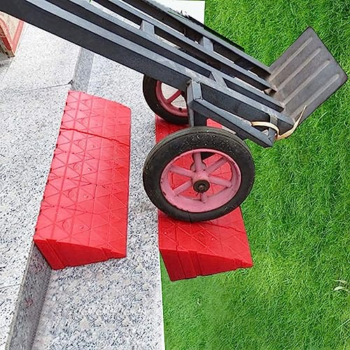 MKYOKO Bordsteinrampe, TüRschwellenrampe, Auto Rampe, Treppenrampe, 12×12×20cm, for TüRen, Einfahrten, Gehwege, Auto, Roller, Fahrrad (Size : 12x16x25cm/4.7 * 6.3 * 9.8in)