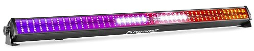 BeamZ LCB288 - Barra LED RGB+Blanco con 288 LEDs SMD, efectos wash y estrobo, control DMX, maestro/esclavo, secciones 3x16, iluminación profesional para DJ, fiestas, escenarios y discotecas
