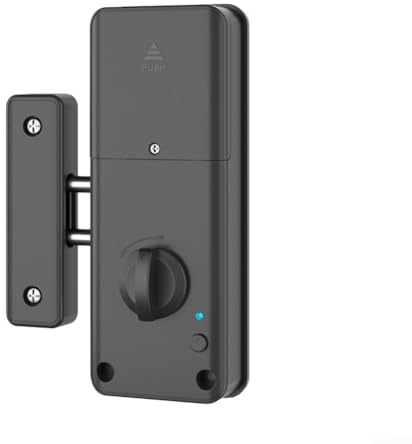 Verrous de porte invisibles pour Tuya Smart en bois avec application de cartes pour Tuya pour protection intérieure contre les cambrioleurs pour (Tuya Lock Noir)