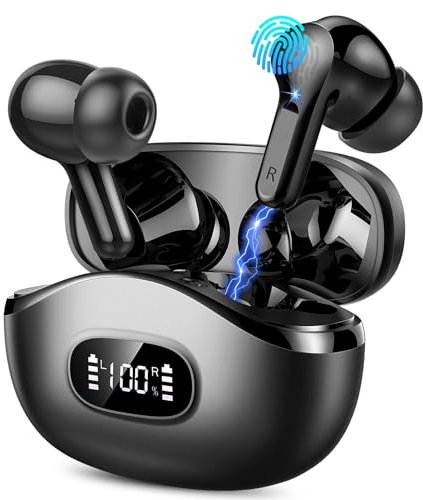 AOTONOK Bluetooth Kopfhörer Kabellos 5.3 mit 4 ENC Noise Cancelling Mics, In Ear Kopfhörer Bluetooth Tiefer Deep Bass, 40H Kabellose Kopfhörer IP7 Wasserdicht Earbuds LED-Anzeige Ohrhörer