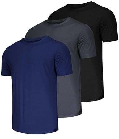 Chenjunrong Lot de 3 t-shirts de sport pour homme - Respirant - Séchage rapide - Manches courtes - Séchage rapide - Respirant - T-shirt de sport - T-shirt de course à manches courtes