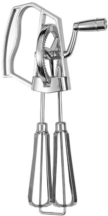 Batteur à œufs manuel, batteur à œufs manuel, fouet à manivelle en acier inoxydable | Batteur à main ergonomique et lavable au lave-vaisselle, mixeur à œufs portable pour la cuisine