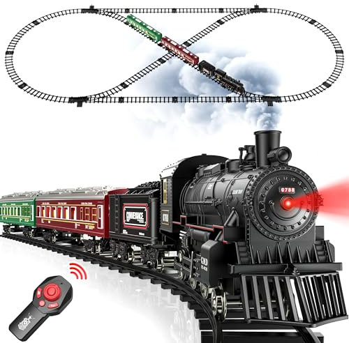 Hot Bee Train Electrique Enfant, Petit Train de Noël Électrique pour Sapin avec Télécommande