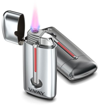 Windproof Lighters, Cigarette Lighters for Smoking, Gas Lighter Butane Refillable, Jet Lighter Gifts for men, Pack of 2, without Gas