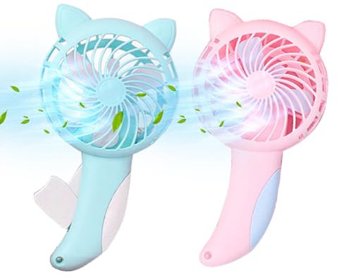 Manuell press liten fläkt – söt personlig handfläkt | bärbar handfläkt | handpersonlig studentfläkt | tecknad kylande handfläkt | barn handpress manuell fläkt nyhet leksak för pojkar och flickor