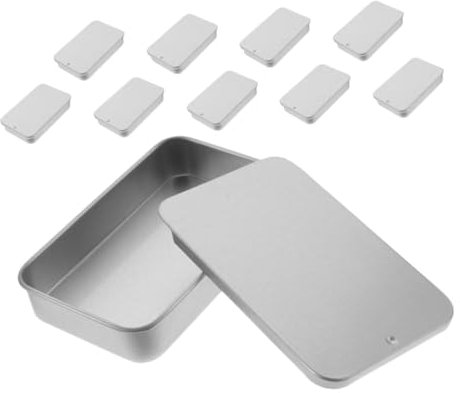 UTHCLO 10 Uds. Contenedor Pequeño De, Cajas De Hojalata, Latas De Con Tapas, Caja De Almacenamiento De Bálsamo De Estaño, Latas Vacías, Soporte Para De Para
