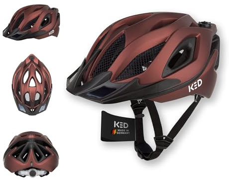 KED Spiri II Trend Allround Fahrradhelm Mit LED Licht Und Reflektor, Optimierter Belüftung, Insektenschutznetz Und K-FIT System | Farbe: Maroon Red | Größe: 52-58 (M)