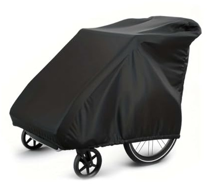 MINZHI Cykelvagn skydd med vindtät, cykelsläpvagn med UV-skydd, 210D vattentätt och vindtätt Oxford-tyg, svart