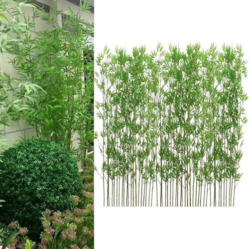 Realistiska konstgjorda bambuväxter for hem- och kontorsinredning - Inomhus- och utomhuslandskapsdekorationer(2m Tall 50 Pack)