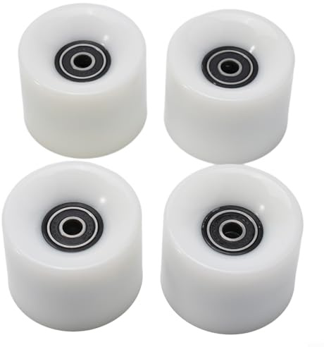 Besttoolifes Longboard 78a Rollen, 60 x 45 mm, Skateboard-PU-Set mit langlebigen 608rs Kugellagern und Abstandshaltern, Abec9 Ersatzräder für Street für Plus Regular Skateboards (weiß)