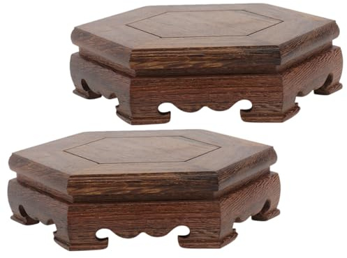 Homoyoyo Supporto per Fioriera in Legno Massello 2 Pezzi Piedistallo Espositivo per Vaso di Fiori Base Portavasi Rustica per Arredamento Interno e Giardino Resistente e Salvaspazio
