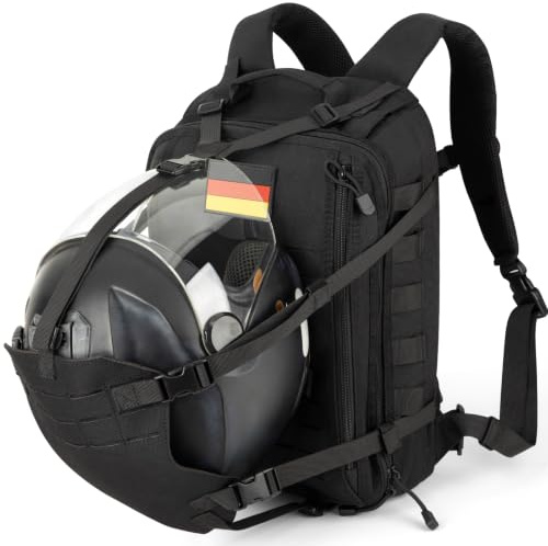 Sac à dos pour casque de moto : 20 L - Sac à dos tactique pour homme et | Sac à dos de moto extensible avec porte-casque amovible, accessoires de moto, sac à dos de cyclisme