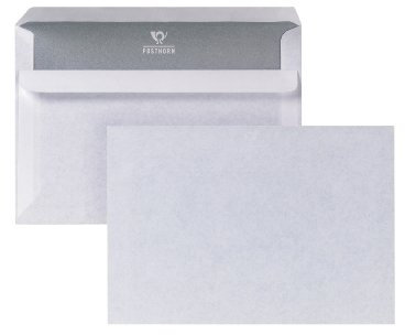 POSTHORN Briefumschlag C6 (1000 Stück), Kuvert ohne Sichtfenster und mit selbstklebender Doppelklappe, weiße Briefumschläge mit grauem Innendruck, 114 x 162 mm, 75g/m²