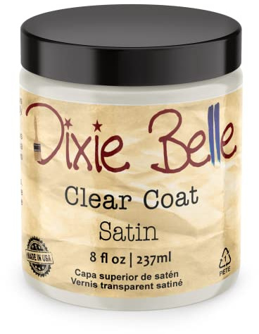 Dixie Belle Paint Company | Satin Clear Coat (8oz) | Satin Finish Polyacrylic Topcoat | Chalk-Friendly Furniture Paint Finish