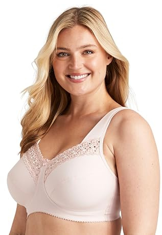 Reggiseno di Cotone Comodo Senza Ferretto Miss Mary Broderie Anglaise 9E Dusty Pink
