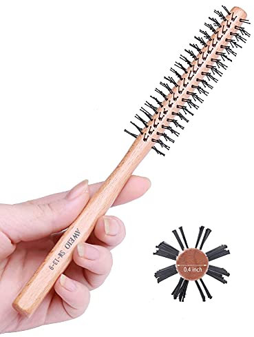 PERFEHAIR Cepillo redondo pequeño para cabello corto, mini rodillo Quiff de 1 pulgada para mujeres y hombres, mejor para cabello fino, flequillo, barba, peinado, levantamiento y rizado