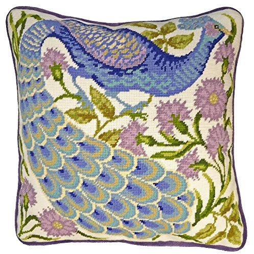 Bothy Threads Gobelin-Stickkissen Set Pfau, 35,5x35,5cm, TAP6, Stickbild vorbedruckt