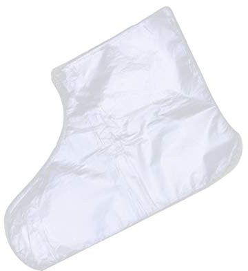 Exceart 200 pcs Paraffin Bath Liner Clear Plastic Disposable Booties for Foot Pedicure Hot Spa Wax Treatment Thermal Therapy Feet Covers Bags Plastic Socks Liners