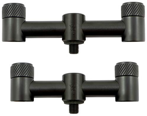 Fox Black Label 2-Rod QR Buzzer Bar Narrow (9,5 & 11cm) - 2 Buzzerbars zum Angeln auf Karpfen, Rutenhalterung zum Karpfenfischen, Halterung für Funkbissanzeiger