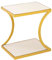 kreatives Wohnen Beistelltisch Dekotisch eckig 40 H 45 cm Lampentisch Sofatisch Eden Tisch Metall Emaille, Aluminium, weiß Gold, Extra breit