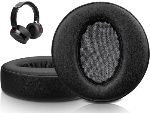 SOULWIT Cuscinetti per Sony MDR-XB950 XB950BT XB950B1 XB950N1 XB950AP Cuffie, Padiglioni Auricolari con Pelle Proteica più Morbida, Memory Foam con Isolamento Acustico-Nero