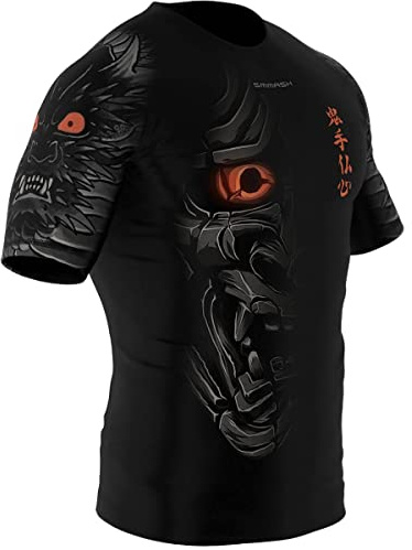 SMMASH Helion Rashguard Hombre Manga Corta, Camisetas Hombre para MMA, Artes Marciales, Krav Maga, BJJ, K1, Karate, Material Transpirable y Antibacteriano
