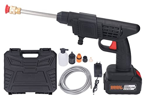 Focket Lavadora a Presión Inalámbrica, Limpiador de Energía Portátil de Mano de 90 Bar, Lavadora de Energía Inalámbrica con Batería de 1200 MAh, para Automóvil, Limpieza de Pisos y Riego