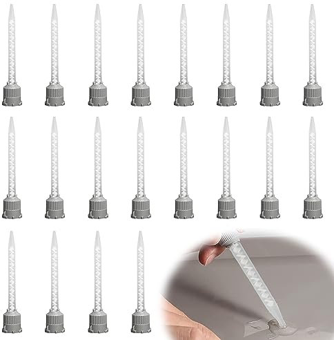 XCSJ 20Pcs Statikmischer Mischerdüsen 1:1 Mischdüsen Statikmischer Mischdüse Mixtülle Mischerspitzen Kunststoffkleber Für Rohrstrom Reorganisationsbewegungsmischen Verwendet Werden Können
