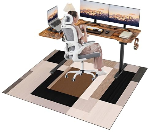 Tappeto per Sedia Ufficio Antiscivolo Tappetino Sedia Gaming 60 x 70 cm per Pavimenti Duri Tappetino Protezione Sedia per Pavimento Tappeto Sedia Rotelle Tappetino Pavimenti per Parquet, Piastrelle