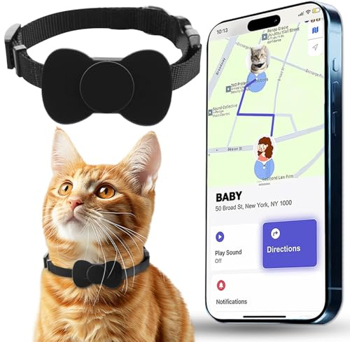 Cat Tracker, Cat Tracker Gps Collar For Small Cats, No Monthly Fee, For Apple Find Function (Only iOS), No Monthly Fee, Cat Gps Tracker Collar