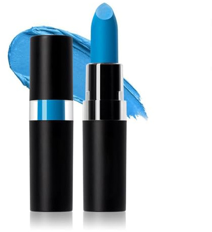 Professional Face Painting Kit with Lipstick & Paint Sticks, High Waterproof Long Lasting for Halloween Festival Makeup, Dual Effect One Stroke Application for Face & Lips (Blue)