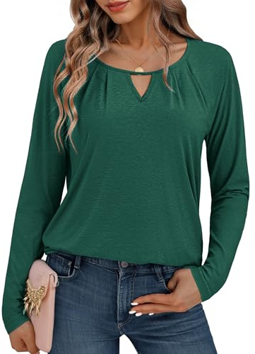 Gyabnw Maglia Manica Lunga Donna Tshirt Design Cavo T-Shirt Maglie Girocollo Donna Moda Bluse Camicia Top Casual