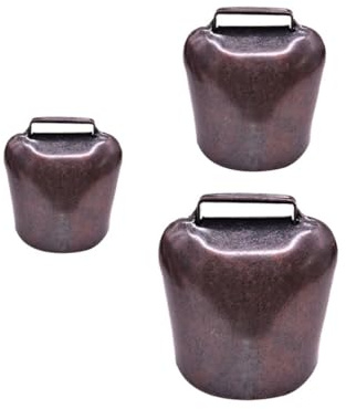 SHERCHPRY Campanello da Appendere per Animali da Allevamento Set 2 Pezzi in Ferro Spesso Campanello per Pecore e Mucche Bronzo Rosso Medio Accessori Anti-Smarrimento Suono Nitido e