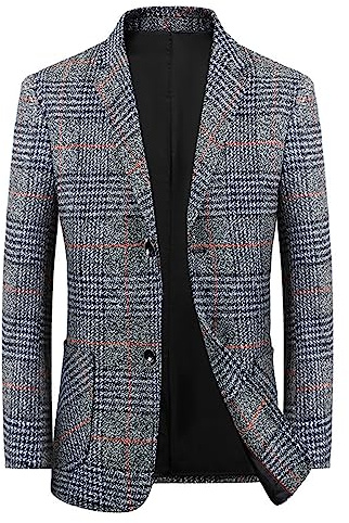 Chaqueta Blazer Hombre Informal, Saco de Traje para Hombre Corte Slim Fit Dos Botones Elegante Formal para Eventos de Negocios Bodas y Ocasiones