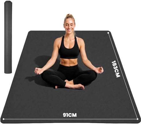 Stepwaver TPE Large Yoga Mat 183x91×0.6cm, Non-Slip Large Exercise Mat