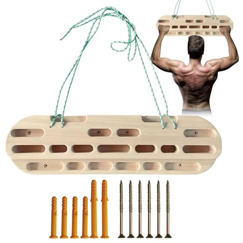 Genérico Wooden Climbing Fingerboard 55 x 15 x 4,5 cm - Bärbar hängbräda för väggträning 200 kg belastning - Grip Strengthener & Forearm Exerciser för bergsklättrare - Dra bar
