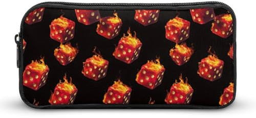 Flaming Cute Dice Pen Case Pencil Pouch Makeup Bag