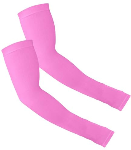Rosa arm kompressionshylsa halkskydd grepp hylsor med tumhål