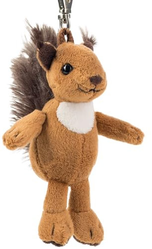 Schaffer 0250 Schlüsselanhänger Kuscheltier Eichhörnchen Luzy, Braun/Weiß, 11cm